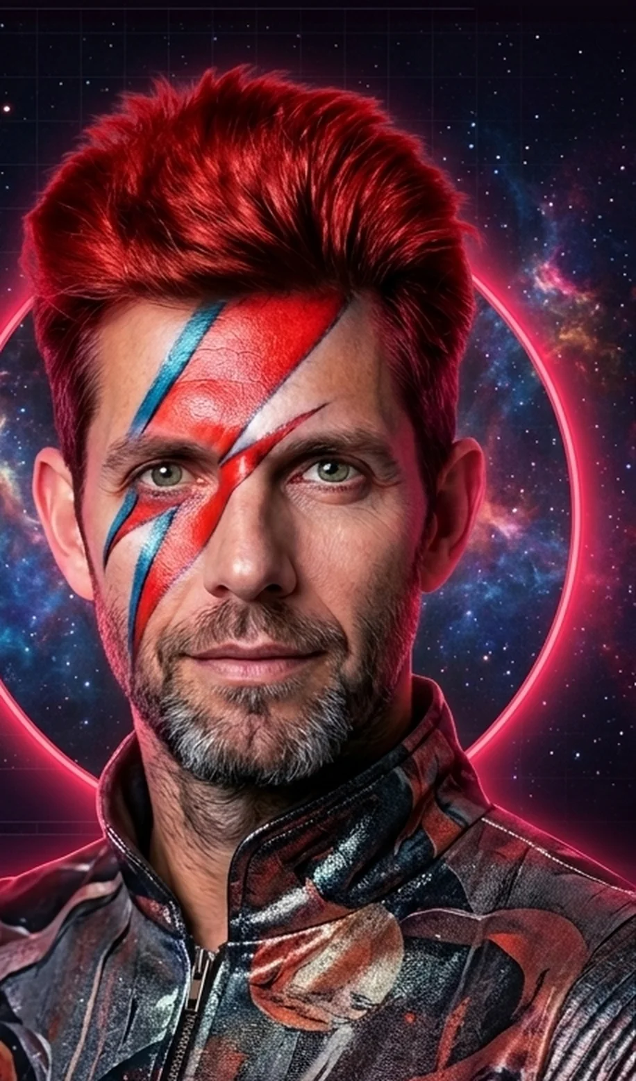 Amir Rabinowicz as the interplanetary division's Ziggy, lightning bolt across the face